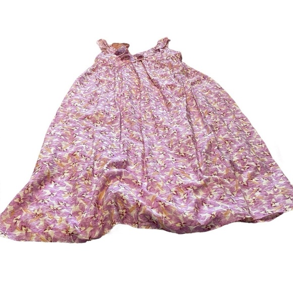 H&M Floral Sleeveless V-Neck Ruffled Dress - Size Large- Calf Length - Picture 9 of 12